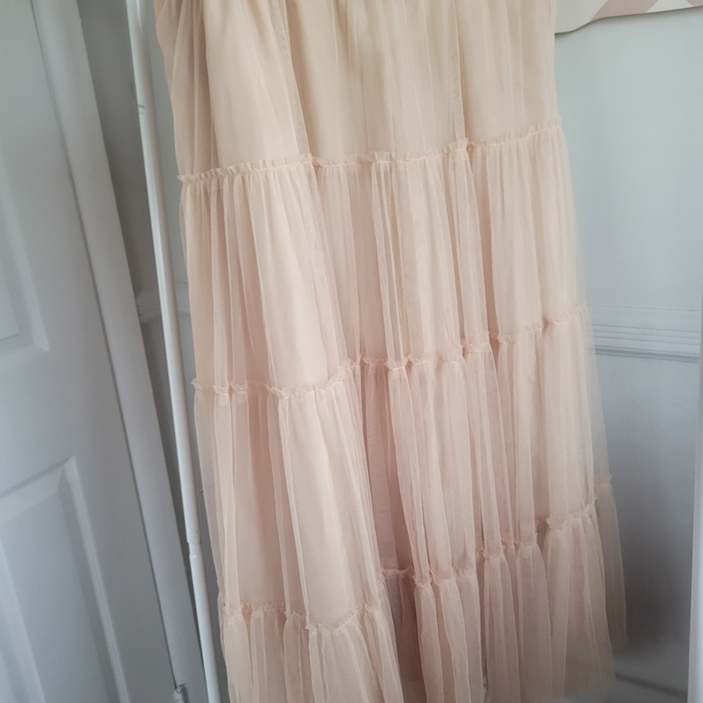 Forever 21 Blush Tiered Maxi Skirt